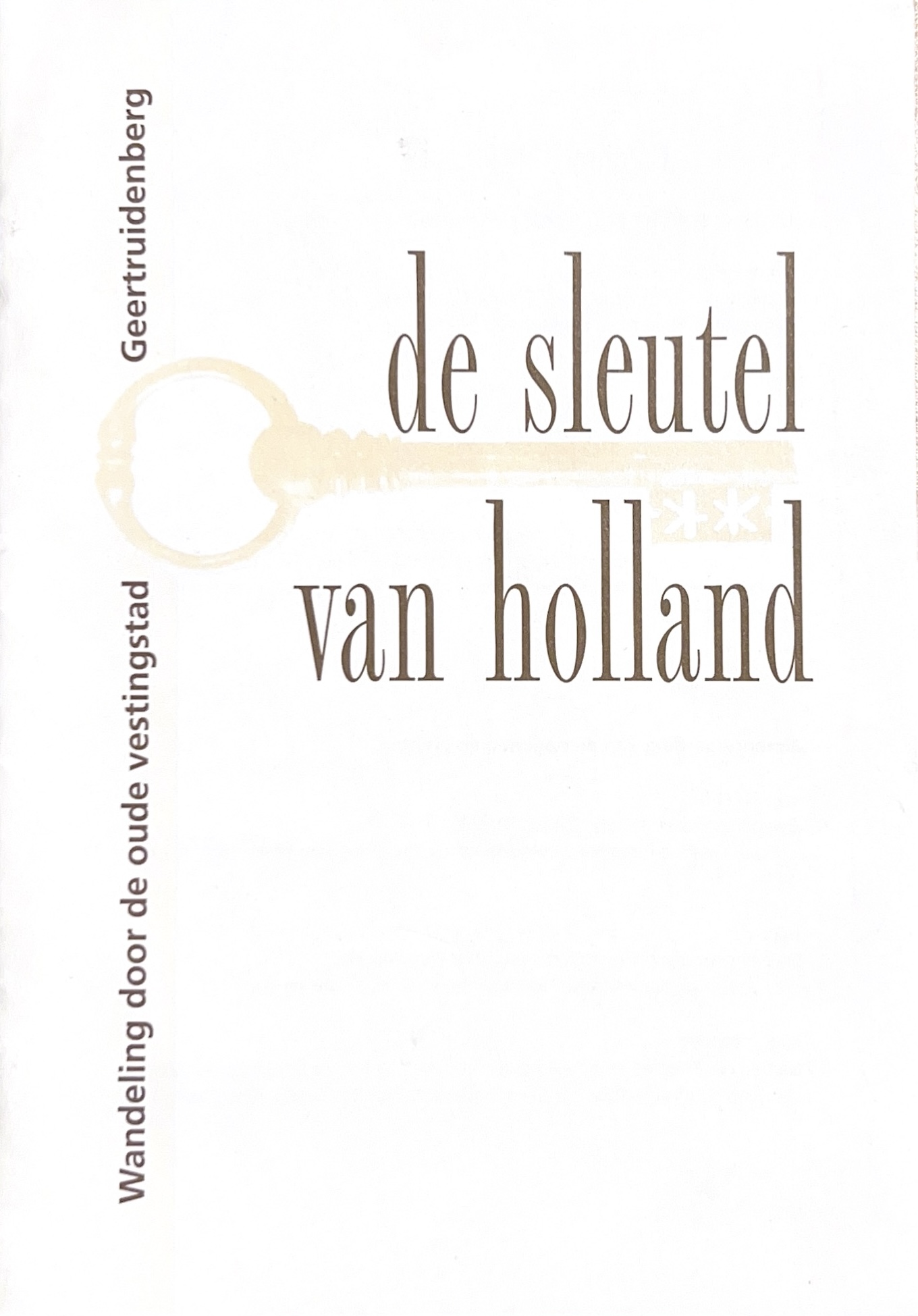 Kaft van De sleutel van Holland